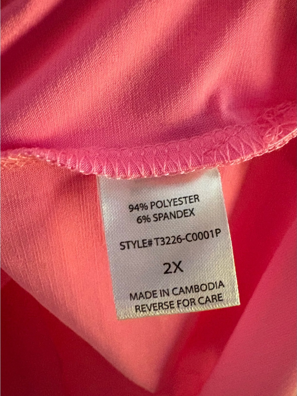 Dear Scarlett Pink V-Neck Short Sleeve Women’s Top NWT Size 2x - Picture 5 of 5